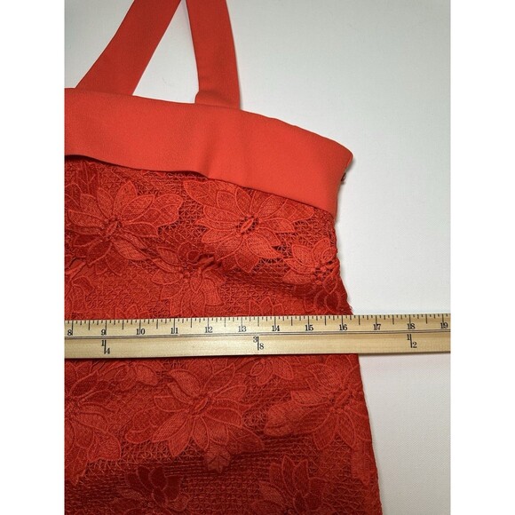 Banana Republic Lace Shift Dress‎ Giant Bow Back Orange Red Women's SIZE 6 - Picture 14 of 15